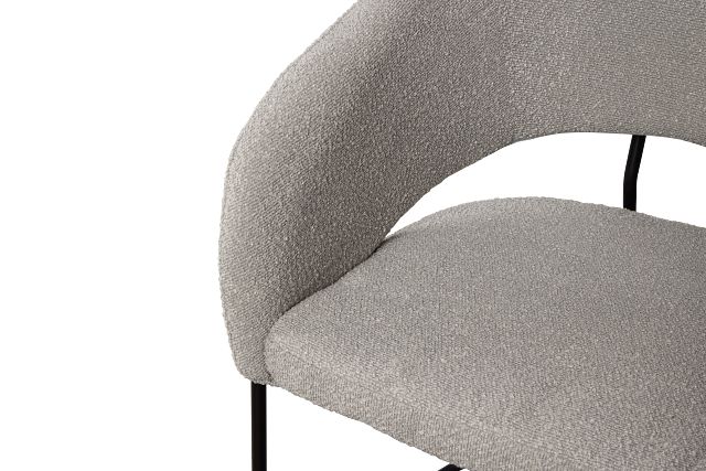 Merrick Gray Round Upholstered Side Chair
