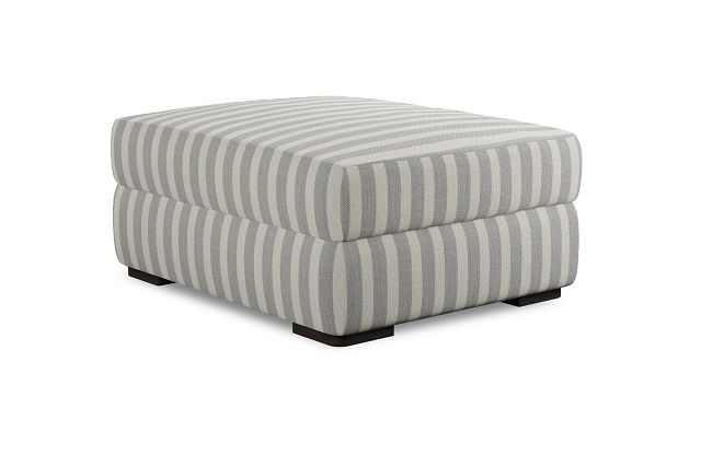 Edgewater Sea Lane Light Gray Ottoman