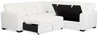 Everly White Fabric Small 2-arm Left Sleeper Storage Sectional