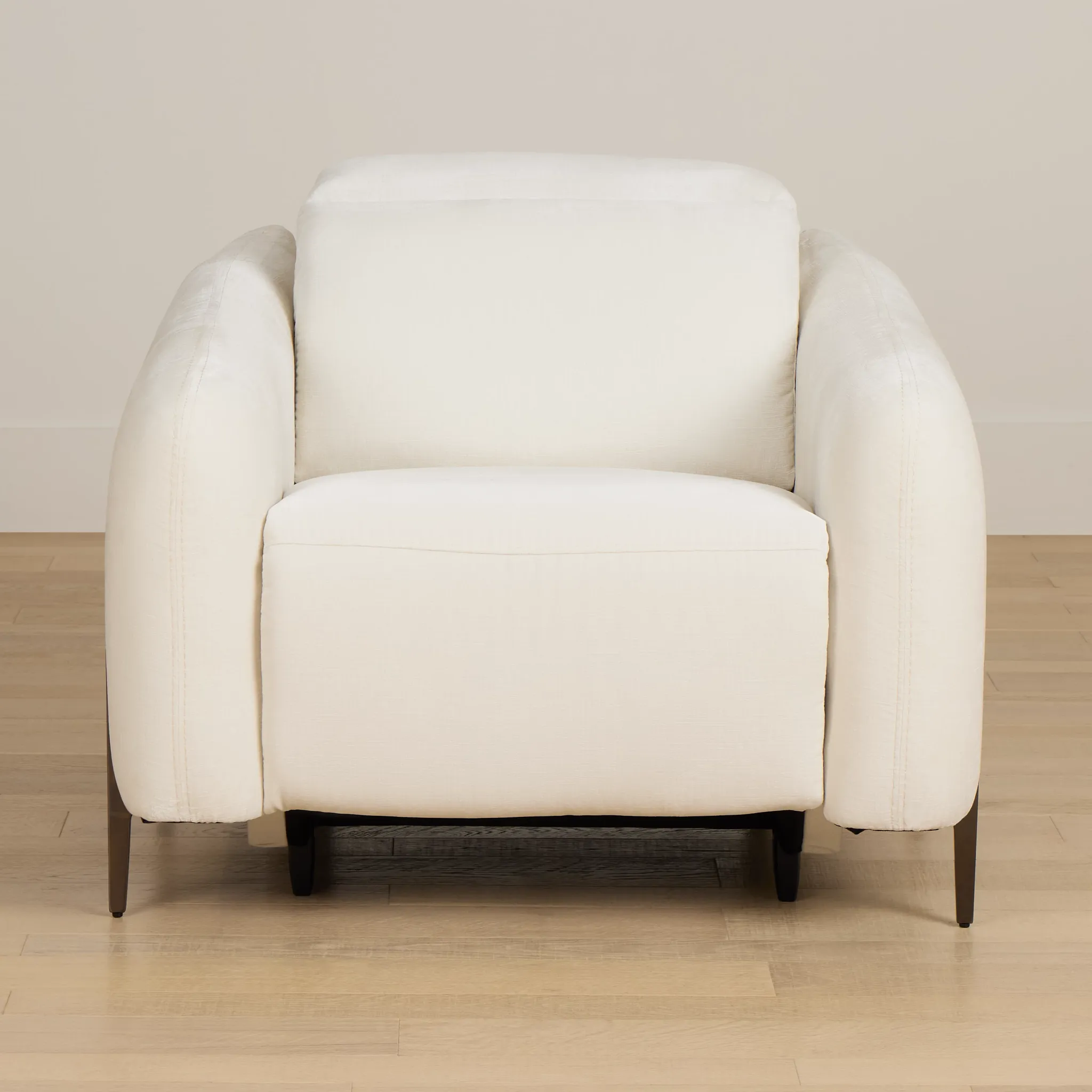 Zuri White Velvet Power Recliner With Power Headrest