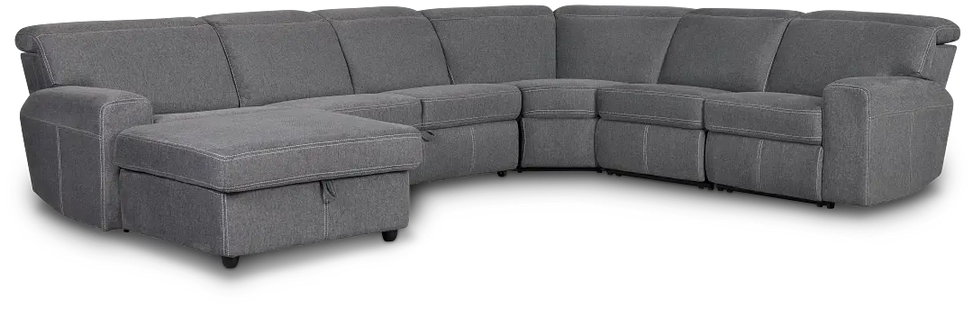Callum Dark Gray Storage Small Left Reclining Chaise Sleeper Sectional Callum Dark Gray Storage Small Left Reclining Chaise Sleeper Sectional