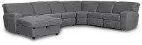 Callum Dark Gray Storage Small Left Reclining Chaise Sleeper Sectional