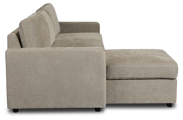Addie Gray Fabric Left Chaise Storage Sectional