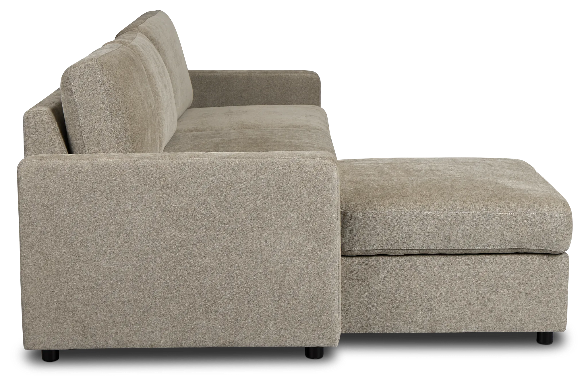 Addie Gray Fabric Left Chaise Storage Sectional