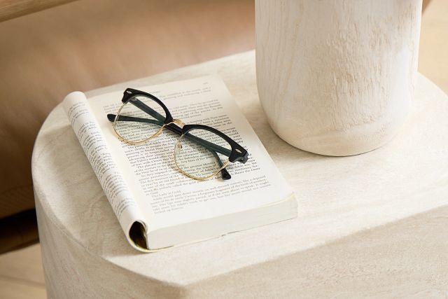 Layla White Curved End Table