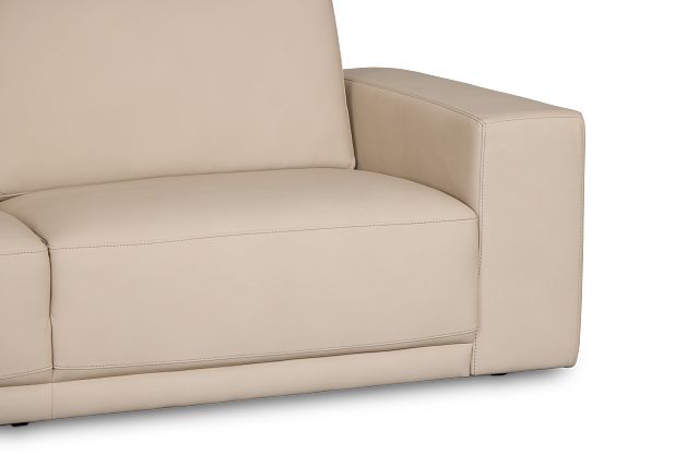 Kellan Ivory Leather Left Chaise Sectional