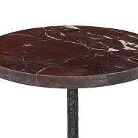 Mario Red Marble Round Accent Table