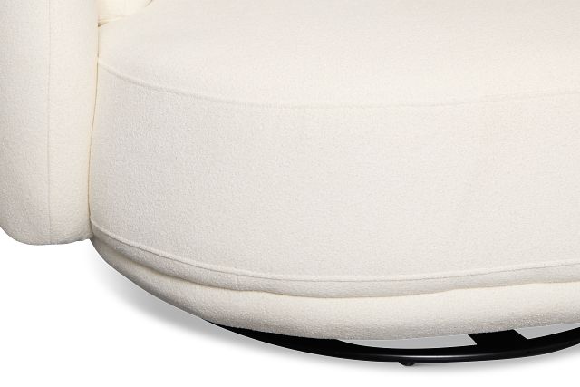 Presley White Fabric Swivel Chair