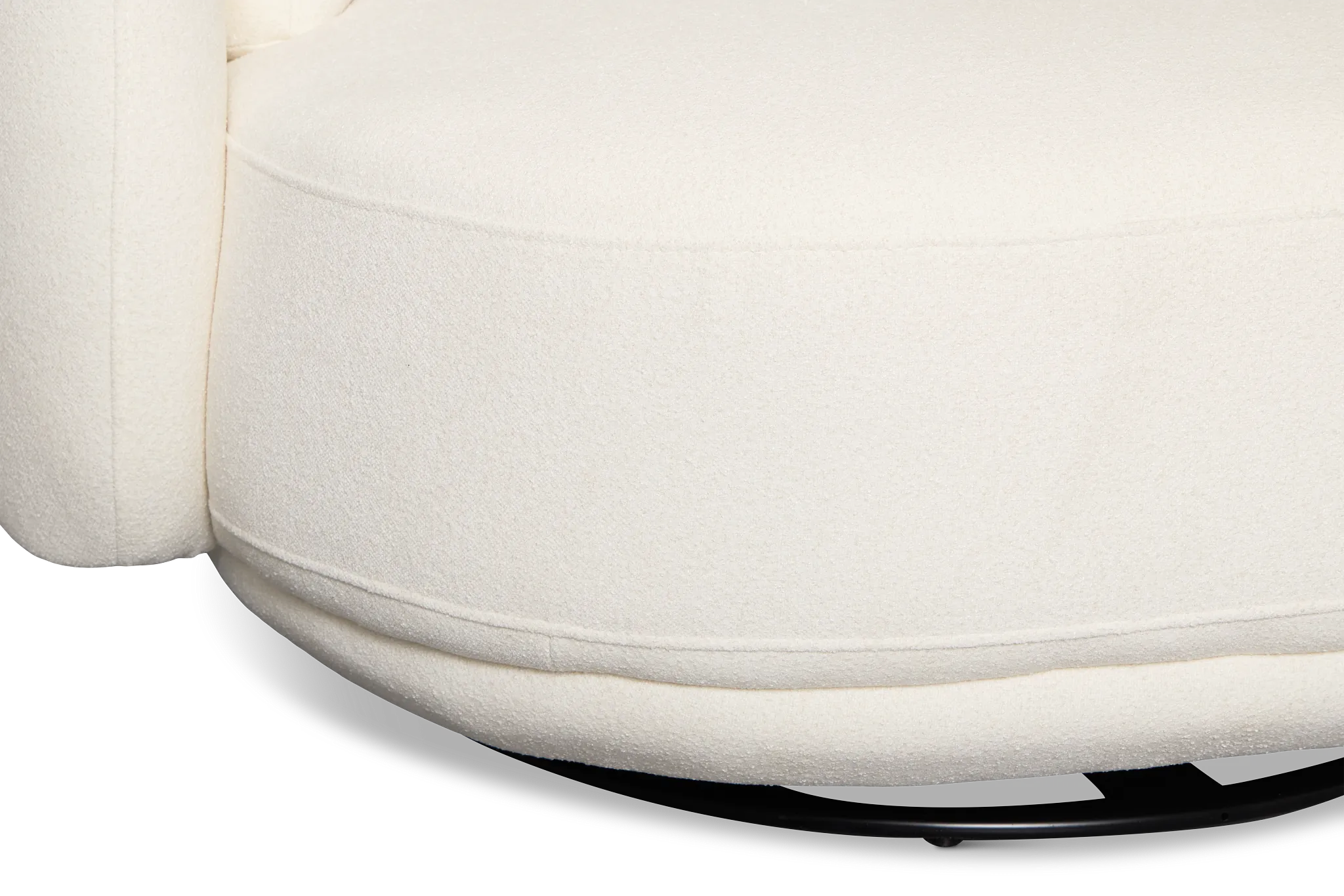 Presley White Fabric Swivel Chair