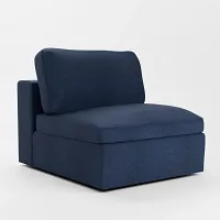 Destin Peyton Dark Blue Fabric Swivel Chair
