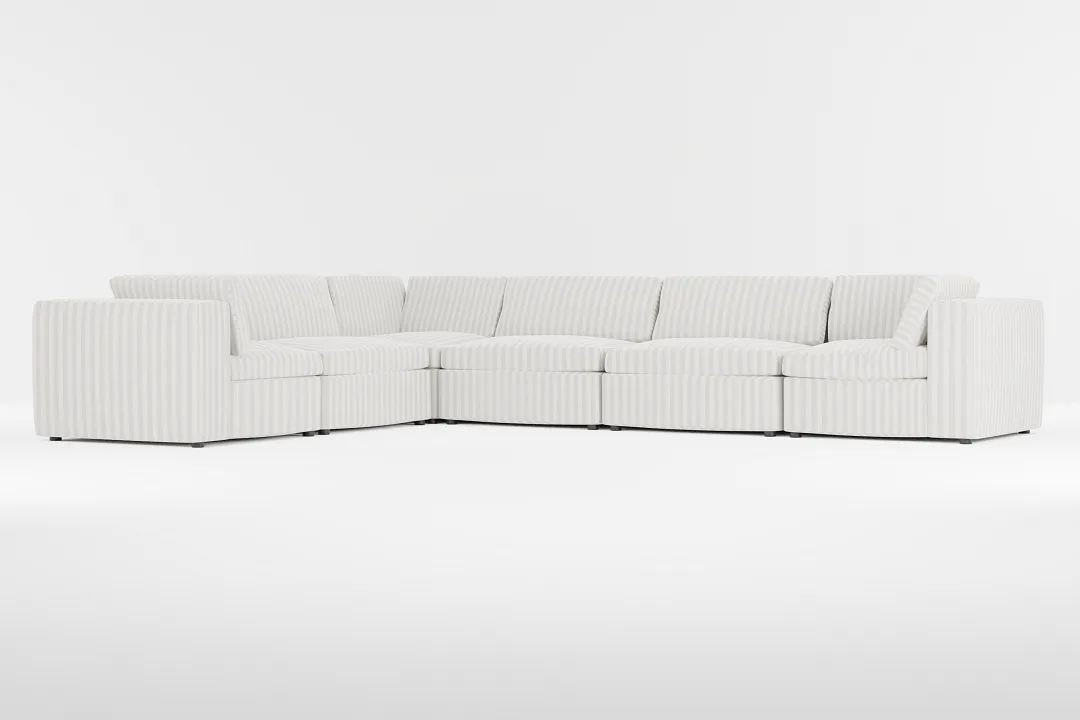 Destin Sea Lane Light Gray Fabric 6-piece Modular Sectional