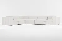 Destin Sea Lane Light Gray Fabric 6-piece Modular Sectional