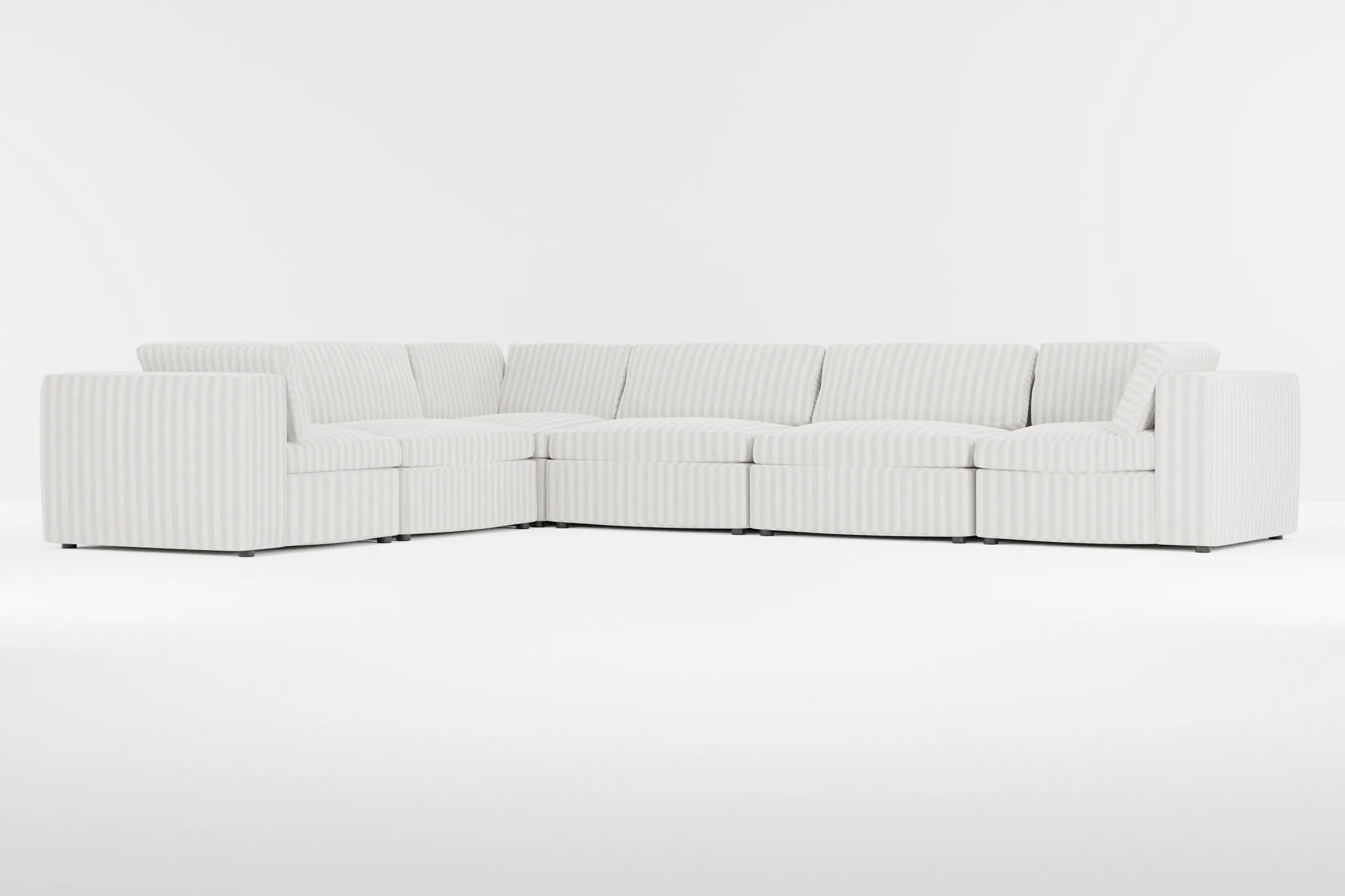 Destin Sea Lane Light Gray Fabric 6-piece Modular Sectional