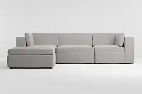 Destin Maguire Gray Fabric 4-piece Bumper Sectional
