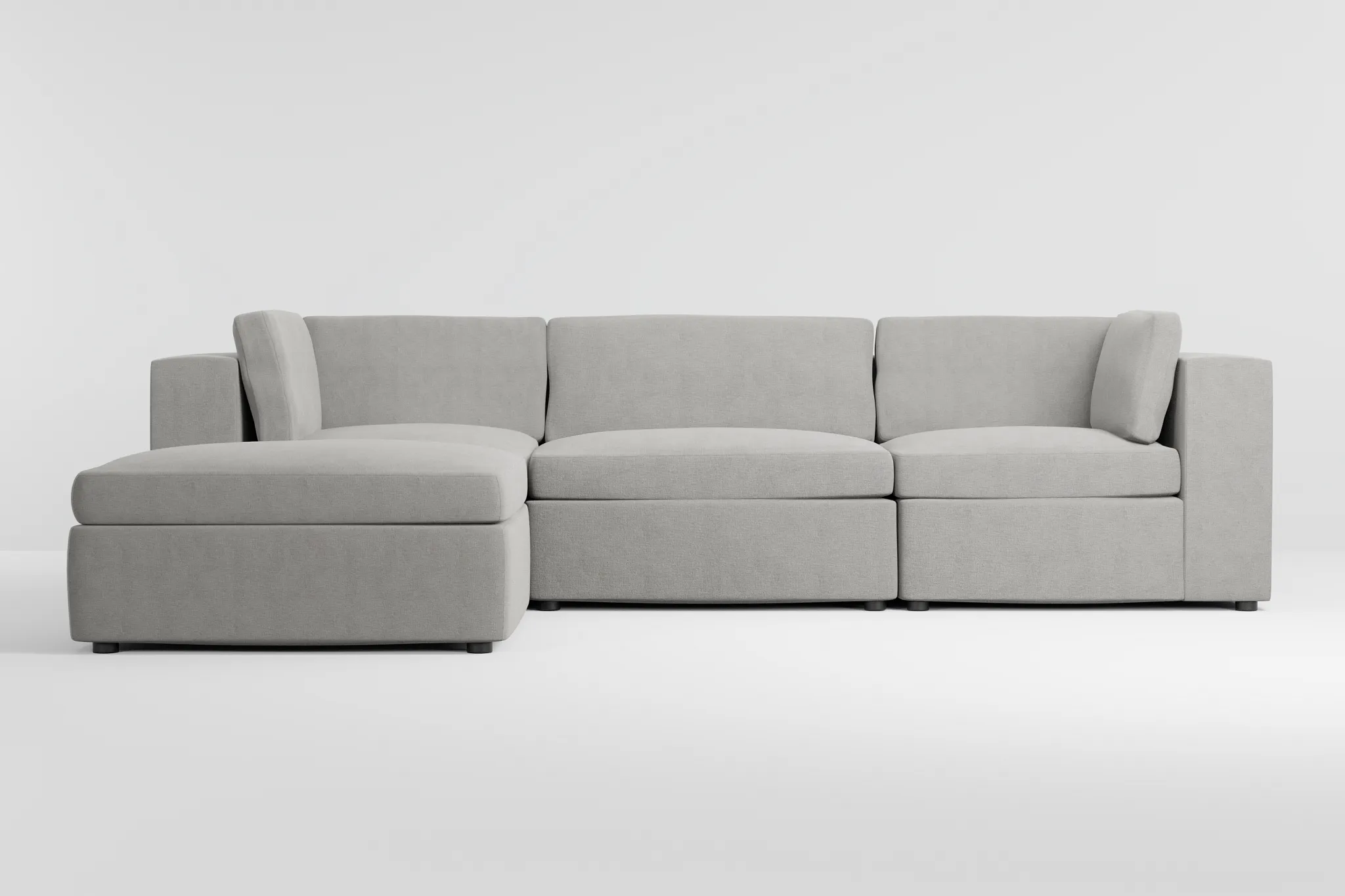 Destin Maguire Gray Fabric 4-piece Bumper Sectional