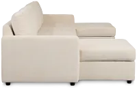 Addie Beige Fabric Double Chaise Sleeper Storage Sectional