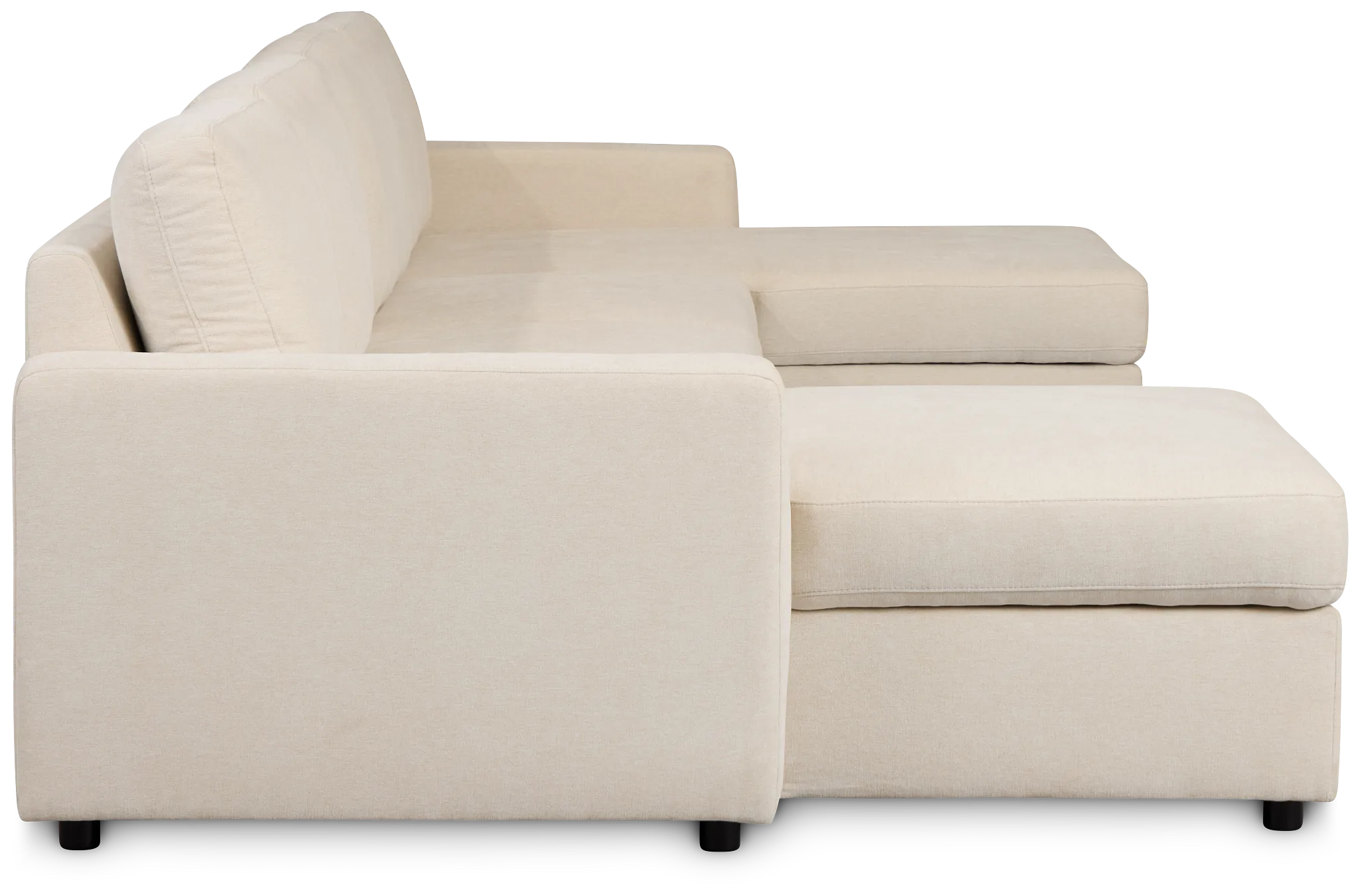 Addie Beige Fabric Double Chaise Sleeper Storage Sectional