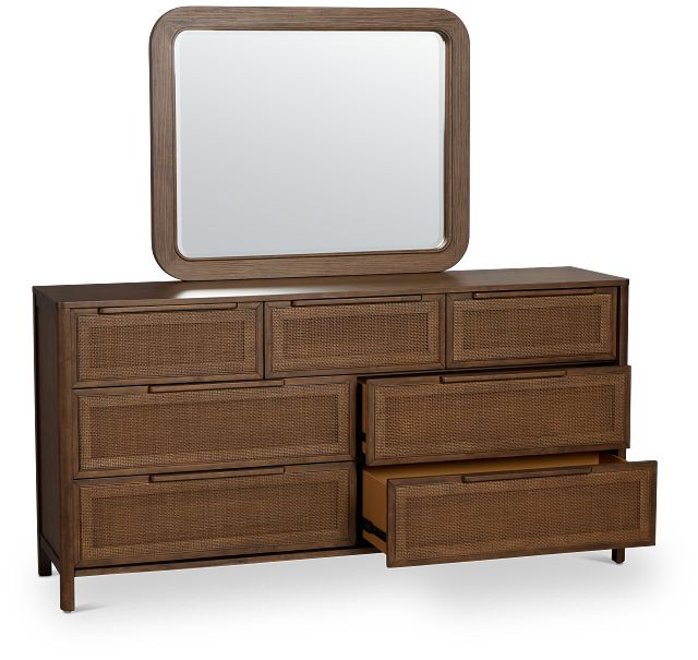 Pacific Mid Tone 7-drawer Dresser & Mirror