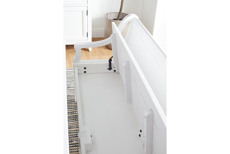 Heron Cove White Storage Dining Bench