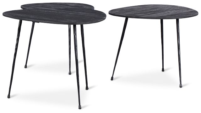 Reef Black Set Of 3 Nesting Tables