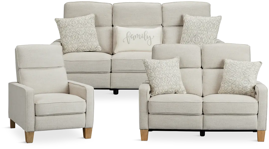 Bayside Light Beige Fabric Power Reclining Living Room Bayside Light Beige Fabric Power Reclining Living Room