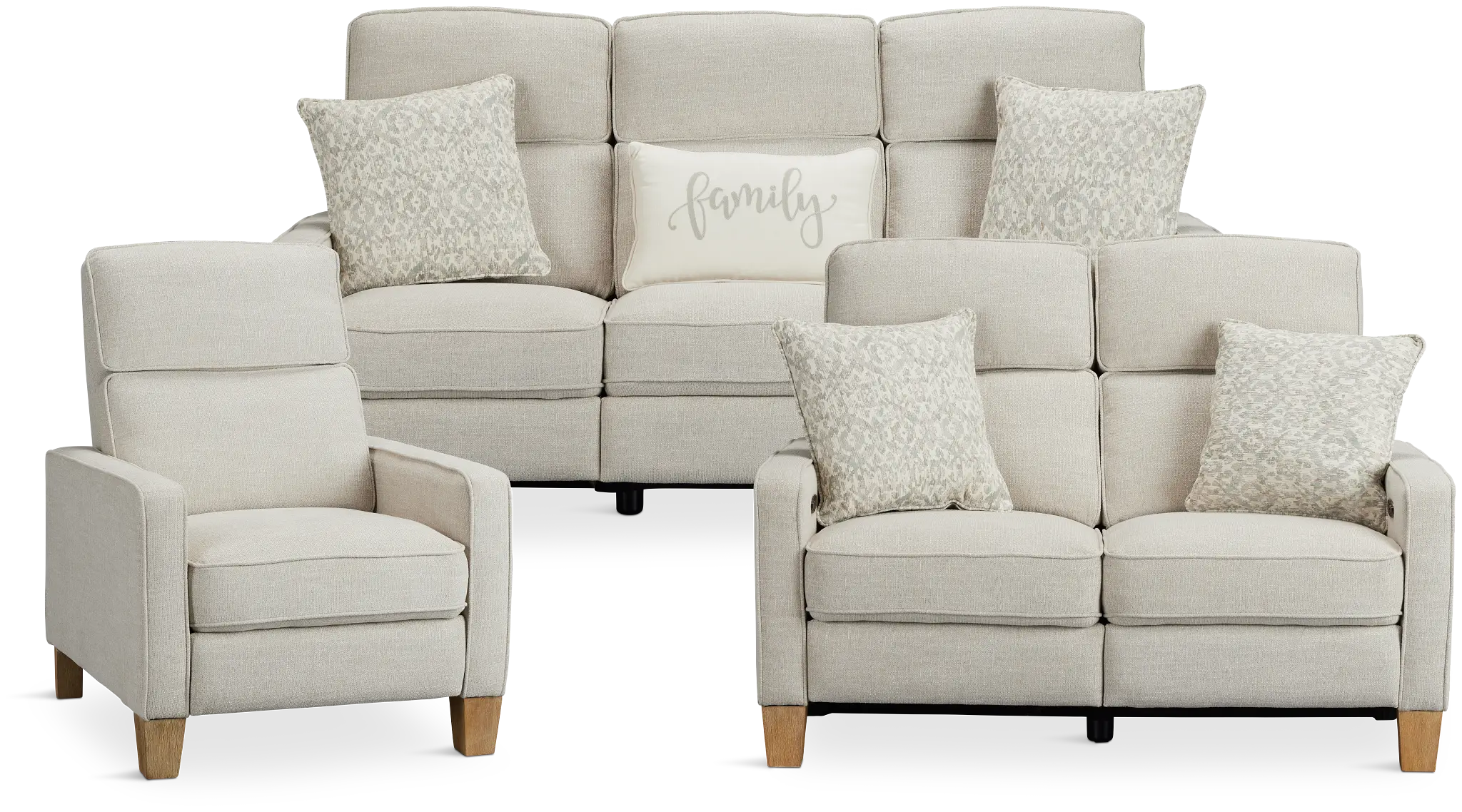 Bayside Light Beige Fabric Power Reclining Living Room Bayside Light Beige Fabric Power Reclining Living Room