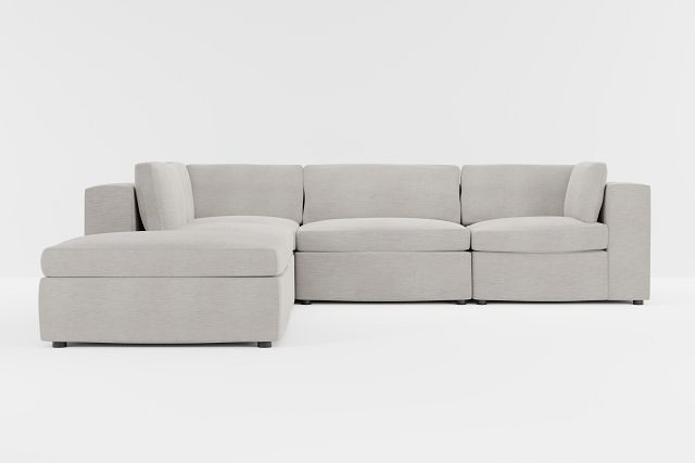 Destin Maguire Pewter Fabric 5pc Bumper Sectional