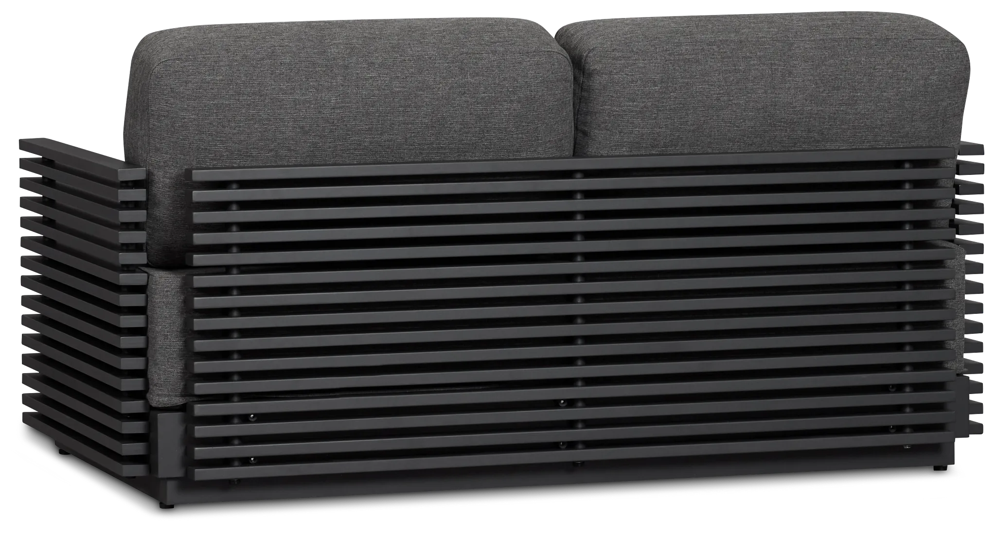 Monterey Black Aluminum Loveseat With Gray Cushions