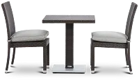 Zen Gray 27" Square Table & 2 Chairs