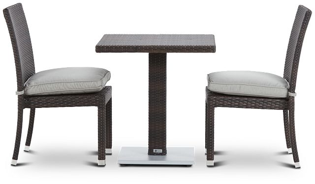 Zen Gray 27" Square Table & 2 Chairs