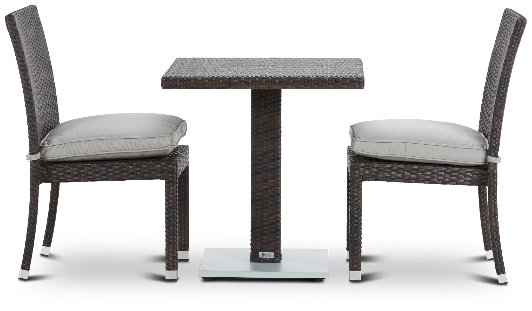 Zen Gray 27" Square Table & 2 Chairs
