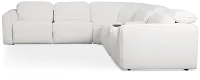 Ryland White Fabric Medium Triple Power 2-arm Sectional