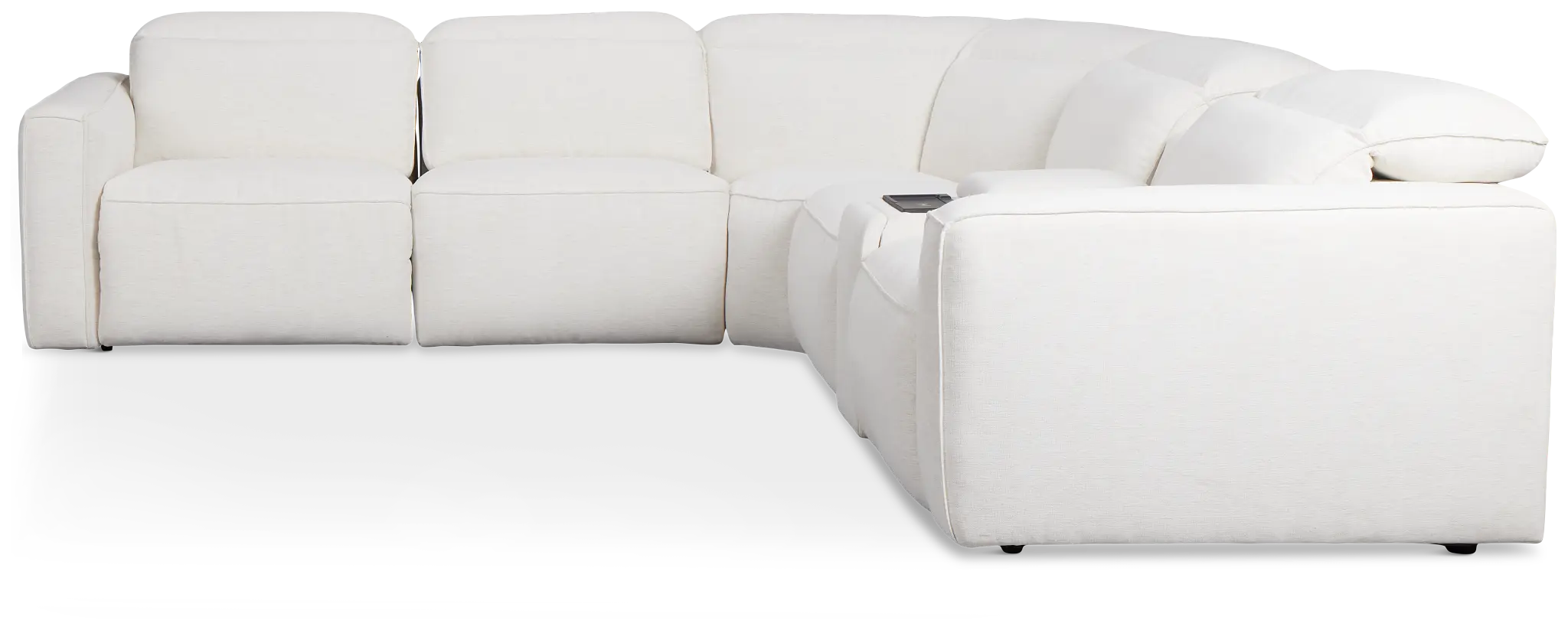 Ryland White Fabric Medium Triple Power 2-arm Sectional Ryland White Fabric Medium Triple Power 2-arm Sectional