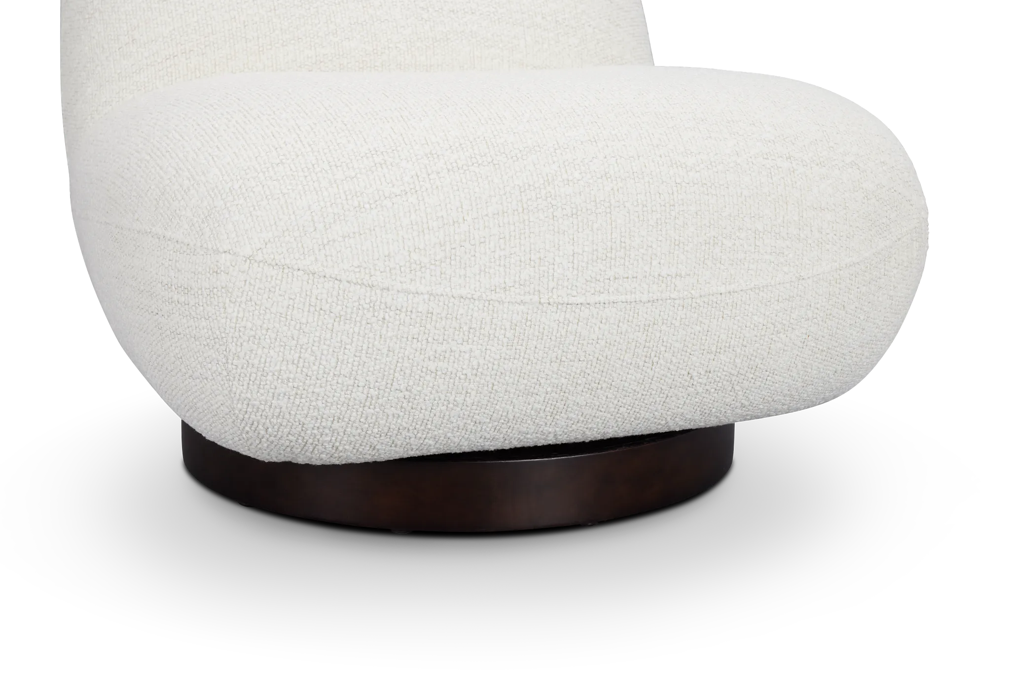 Aaliyah White Fabric Swivel Accent Chair