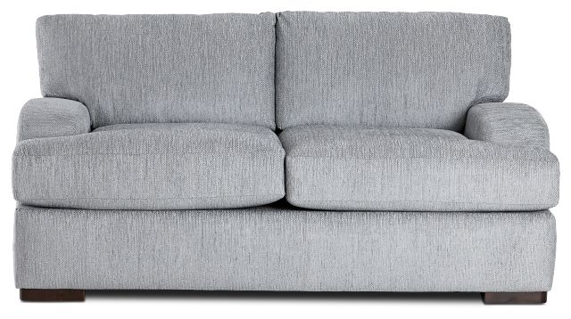 Alpha Light Gray Fabric Loveseat