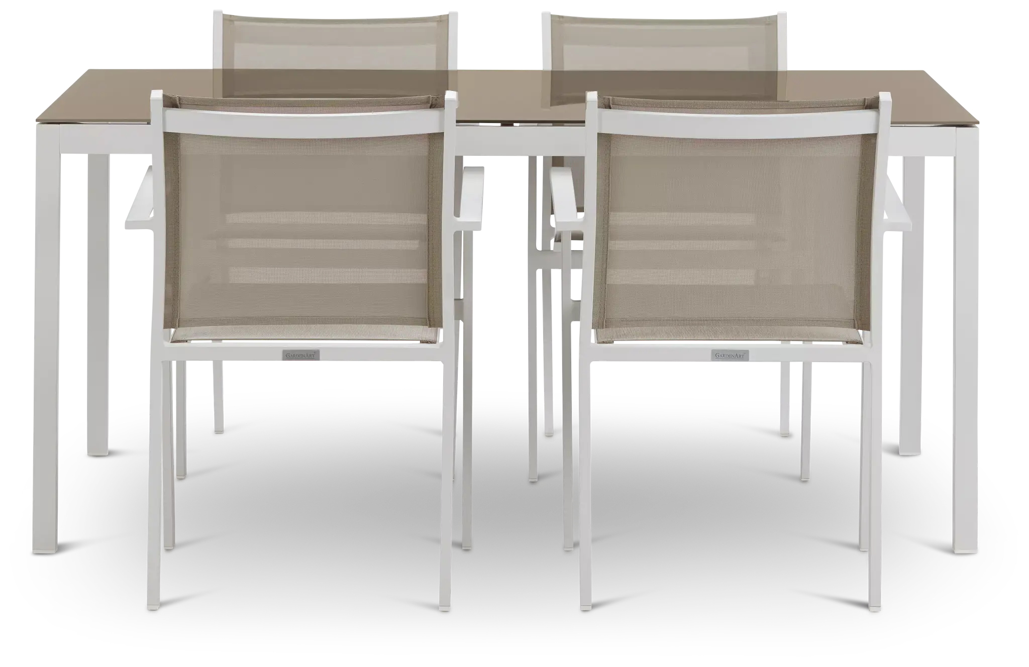 Aventura Champagne 63" Table & 4 Arm Chairs Aventura Champagne 63" Table & 4 Arm Chairs