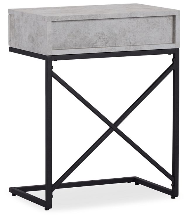 Esher Light Gray Metal Nightstand