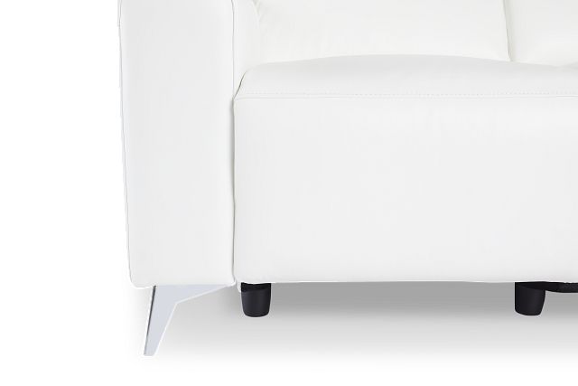 Giulia White Lthr/vinyl Power Reclining Sofa With Itable