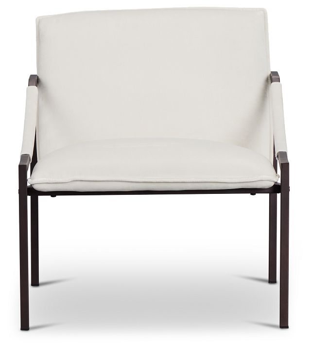 Penelope White Velvet Accent Chair