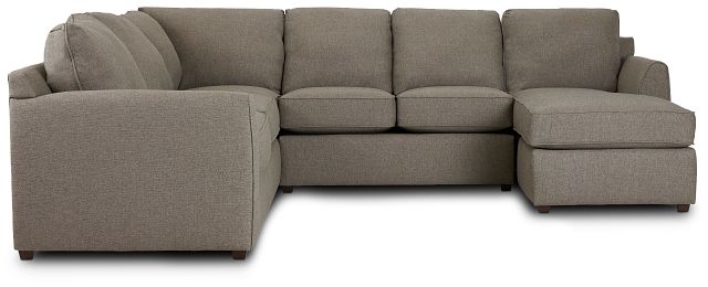 Asheville Brown Fabric Medium Right Chaise Sectional