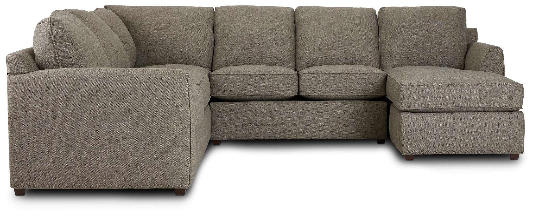 Asheville Brown Fabric Medium Right Chaise Sectional