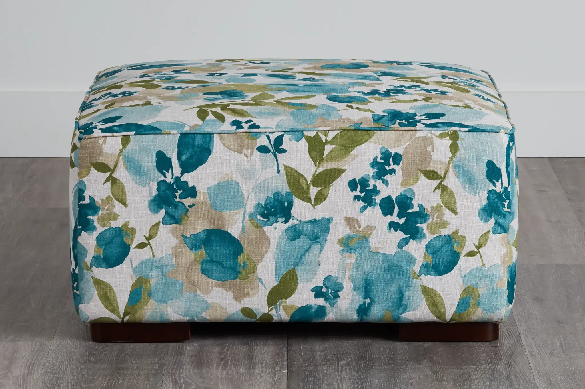 Wellstone Teal Fabric Cocktail Ottoman Wellstone Teal Fabric Cocktail Ottoman