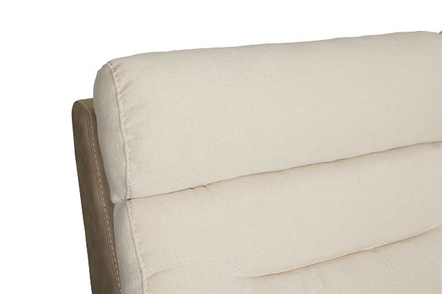 Travis Light Beige Fabric Large Dual Power Reclining Two-arm Sectional