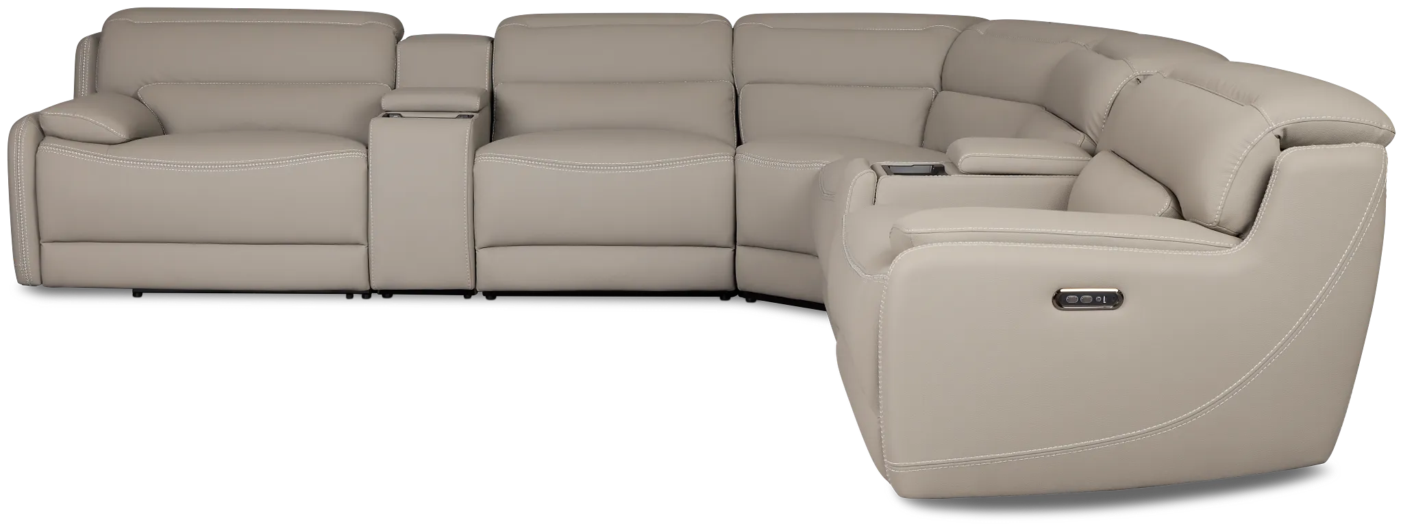 Jett Gray Micro Large Triple Power Reclining Two-arm Sectional