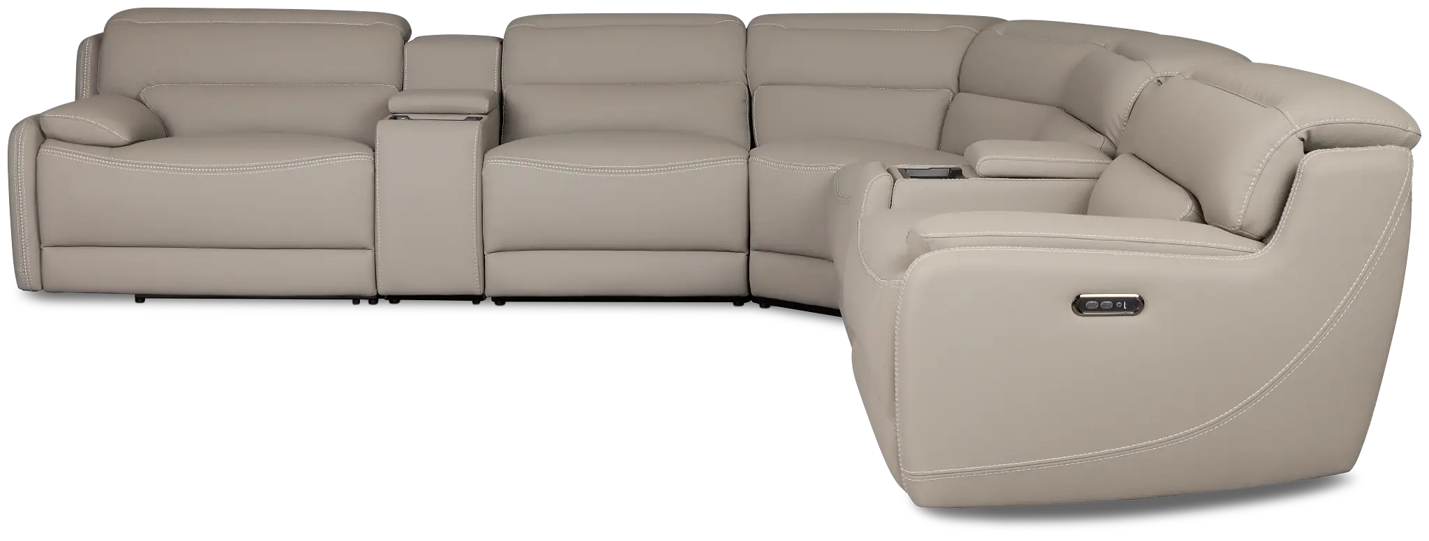 Jett Gray Micro Large Triple Power Reclining Two-arm Sectional Jett Gray Micro Large Triple Power Reclining Two-arm Sectional