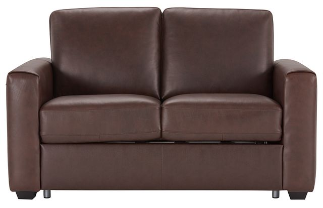 Lane Medium Brown Lthr/vinyl Memory Foam Sleeper