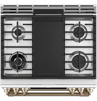 Cafe 950 Series White 30" Dual Fuel Range