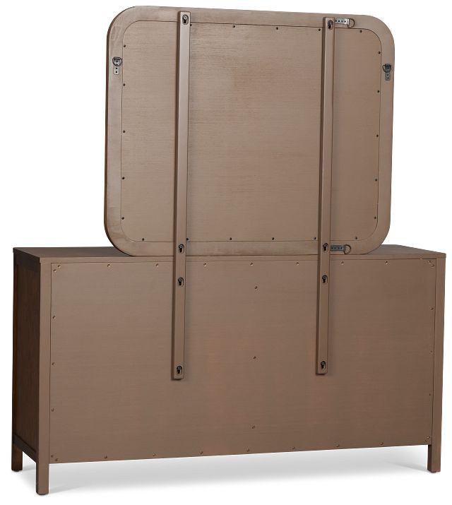 Pacific Mid Tone 6-drawer Dresser & Mirror