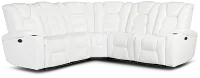 Troy White Micro Small Dual Power Reclining Two-arm Sectional