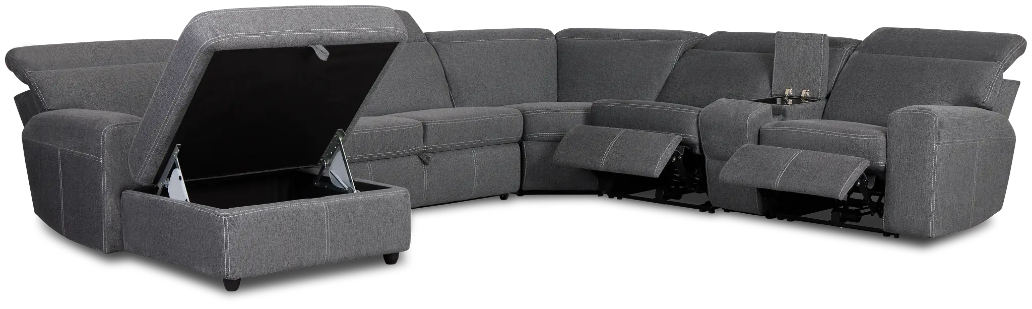 Callum Dark Gray Storage Medium Left Triple Power Chaise Sleepr Sectional Callum Dark Gray Storage Medium Left Triple Power Chaise Sleepr Sectional